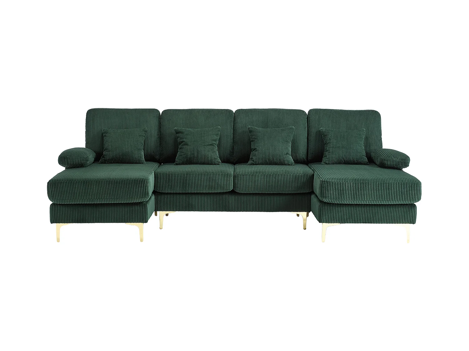 Pannello angolare in velluto moderno con LED e porta USB per salone, 4 letti, verde scuro