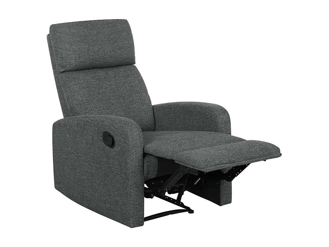 Fauteuil relax inclinabile tissu gris avec repose-pieds réglable confortable salon moderne 63x91x98 cm