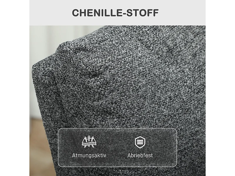 Fauteuil relax inclinabile tissu gris avec repose-pieds réglable confortable salon moderne 63x91x98 cm