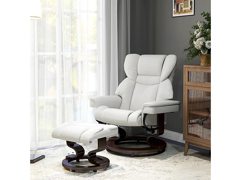 Poltrona TV elétrica reclinável com apoio para os pés e creme de massagem em couro sintético 79x82x101 cm