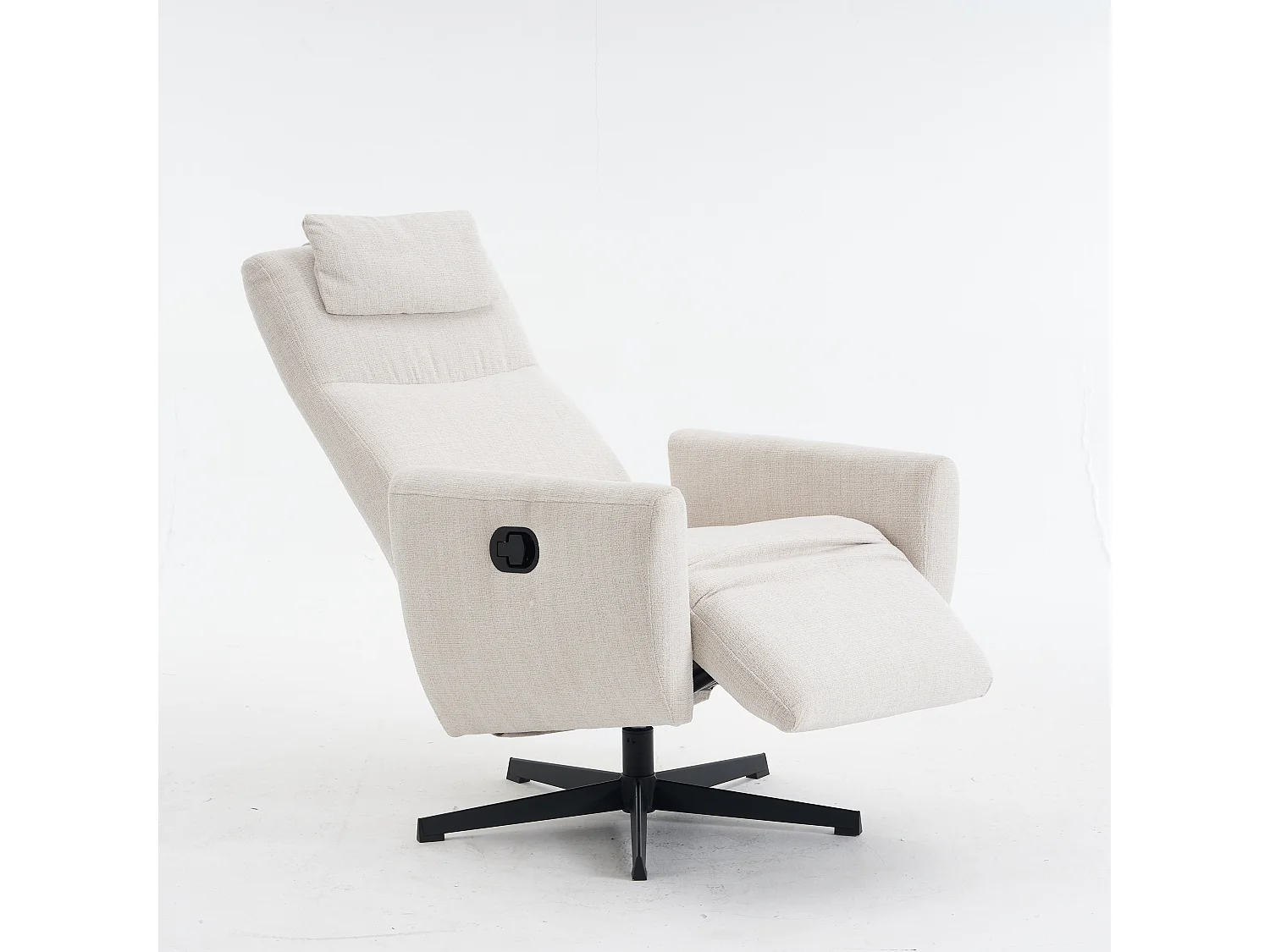 Fauteuil relax ciniglia inclinabile con riposo-pieds rotazione 360° pour salon chambre beige