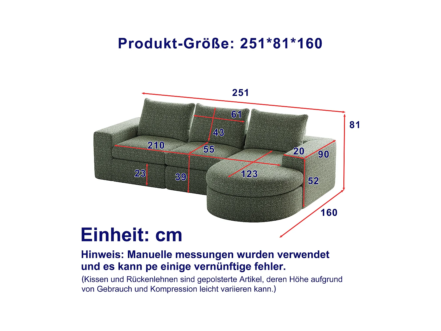 Sofá modular L de chenilla con chaise longue de espuma sin montaje para salón y dormitorio