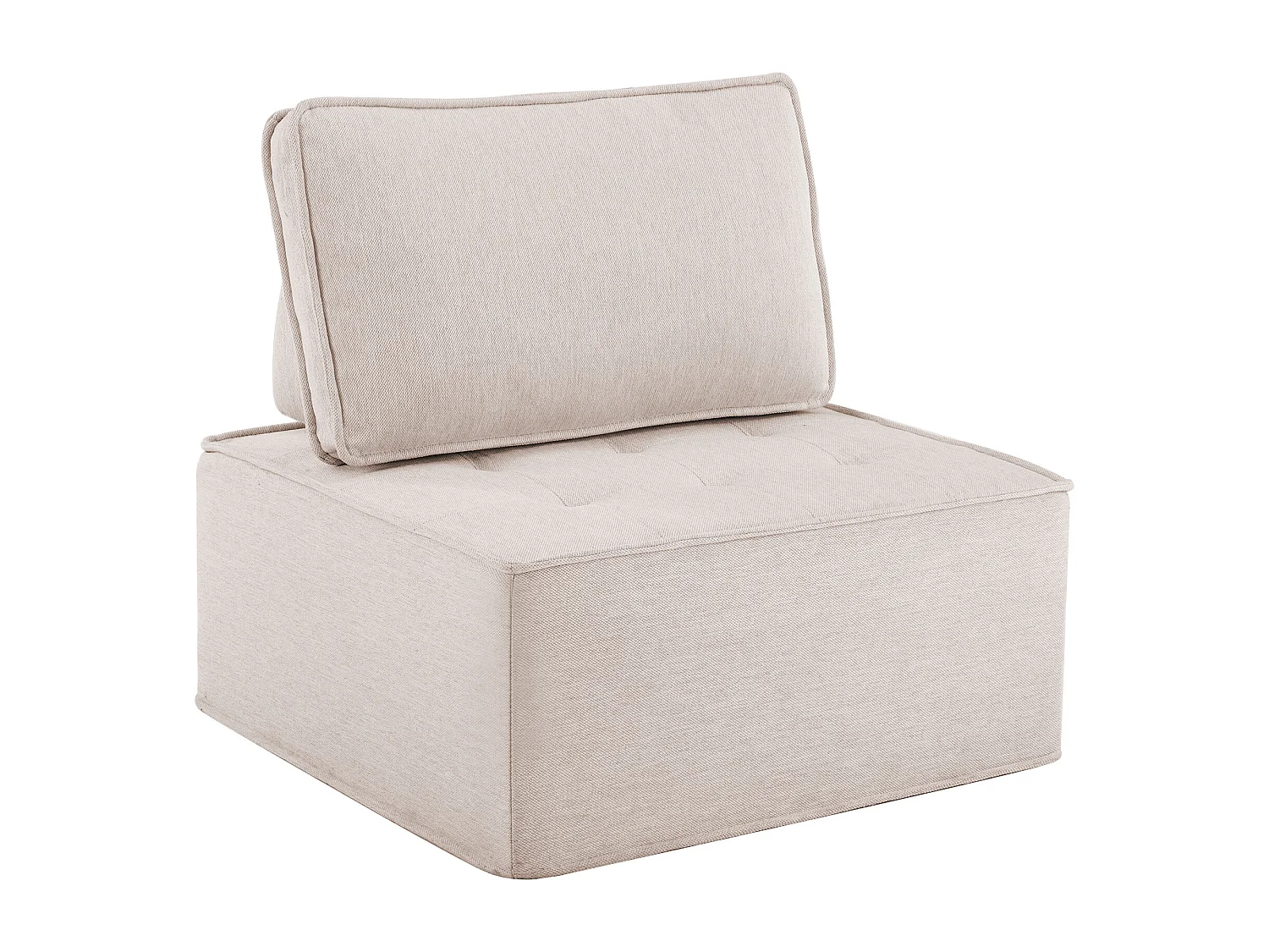 Sofá de 1 lugar em linho compacto modular para sala de estar e quarto cinza