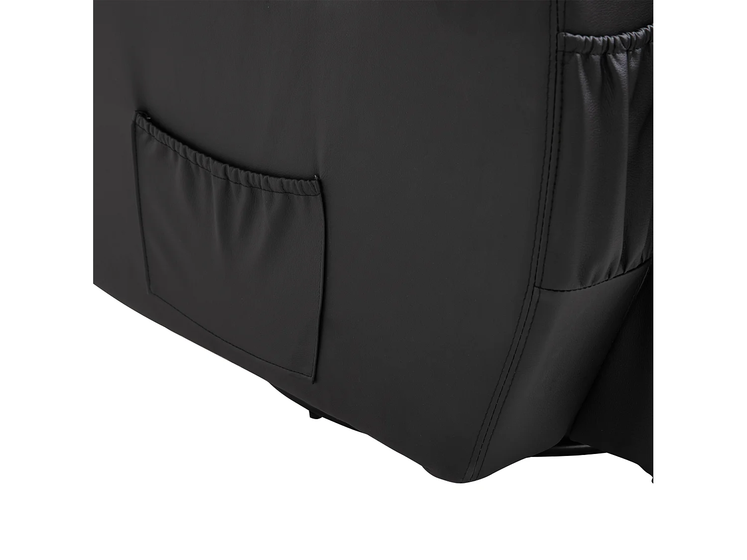 Sillón de masaje eléctrico reclinable 165° piel sintética negra 84x92x109 cm salón