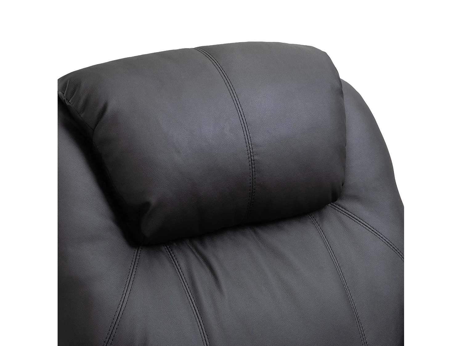 Fauteuil massant électrique inclinable 165° cuir synthétique noir 84x92x109 cm salon