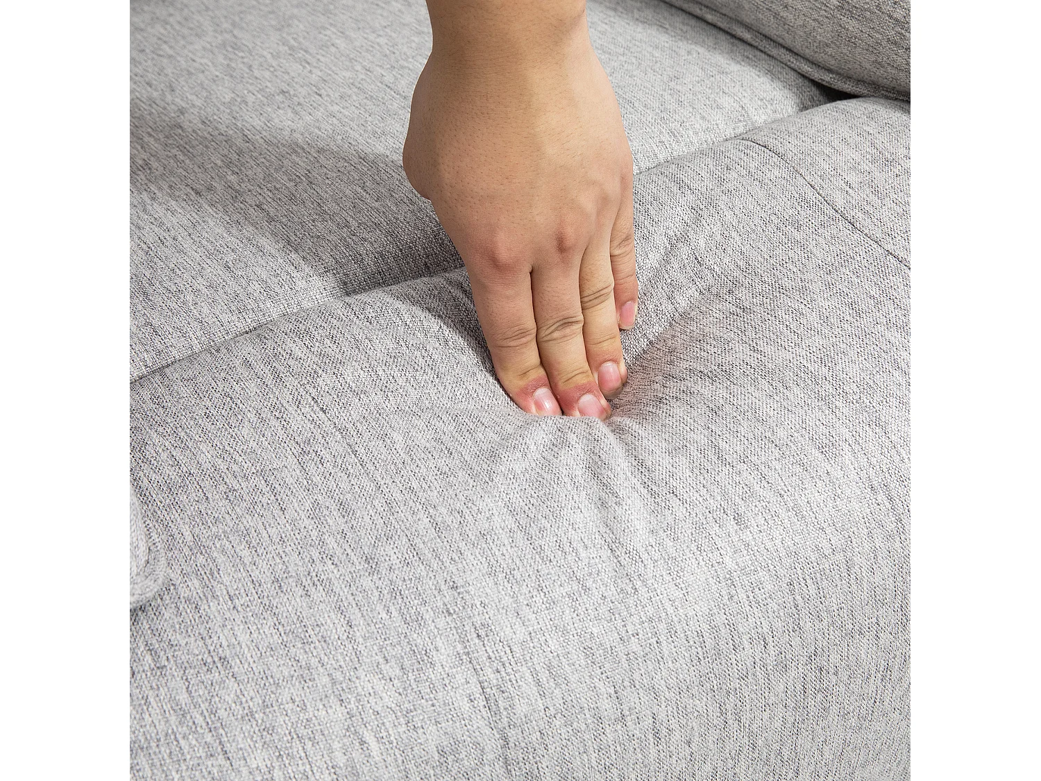 Fauteuil relax lin gris avec repose-pieds salon TV 145° 89x101x105 cm