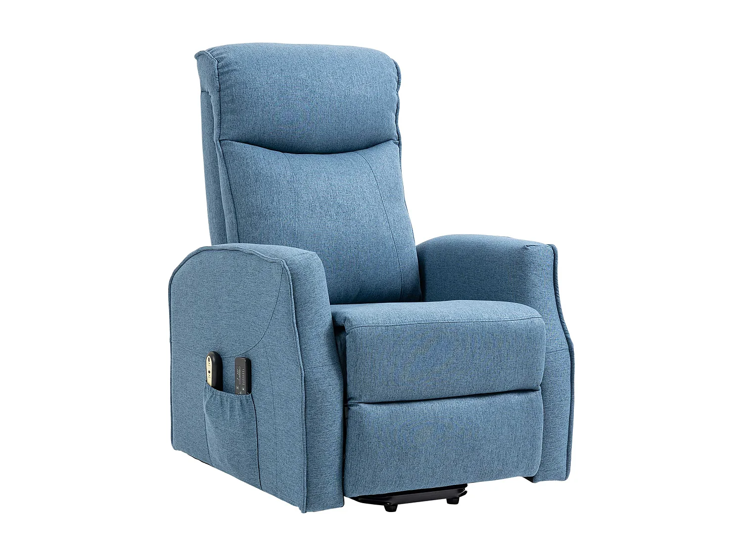 Fauteuil releveur tissu Massage 8 punti inclinabile 135° avec repose-pieds gris 74x87x110 cm