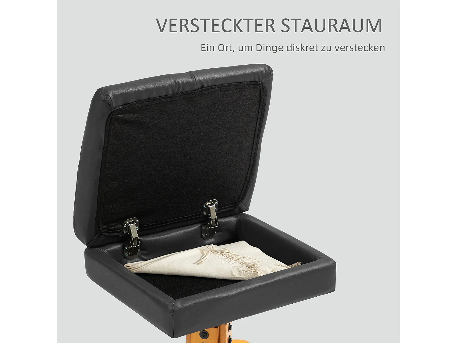 Fauteuil massant avec repose-pieds cuir synthétique noir salon rangement USB