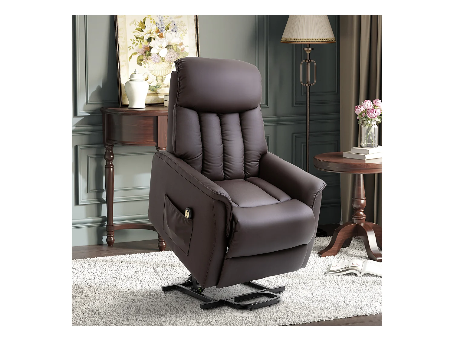 Rubinetto elettrico in pelle sintetica con funzione relax salon brun 80x94x104cm