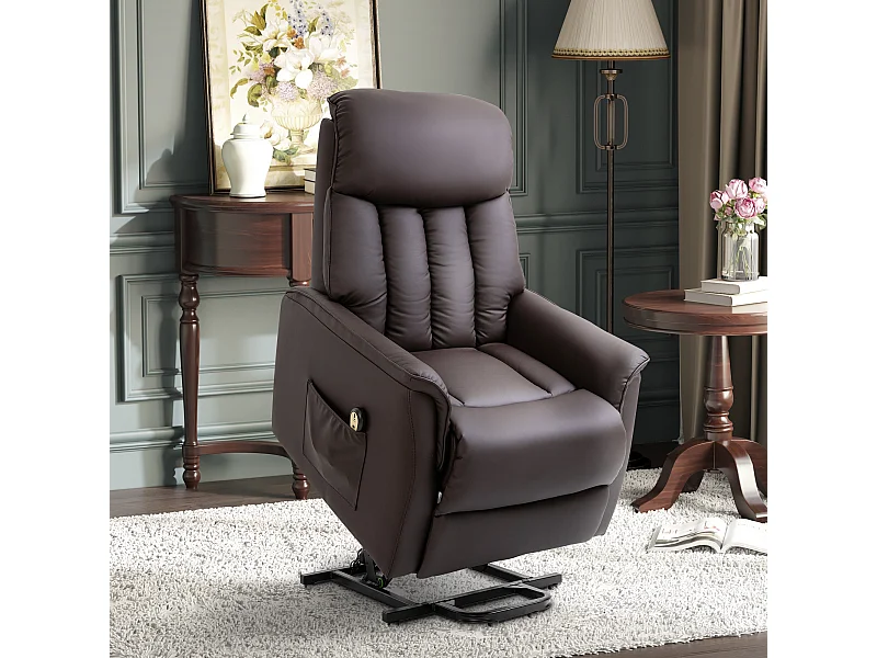 Rubinetto elettrico in pelle sintetica con funzione relax salon brun 80x94x104cm