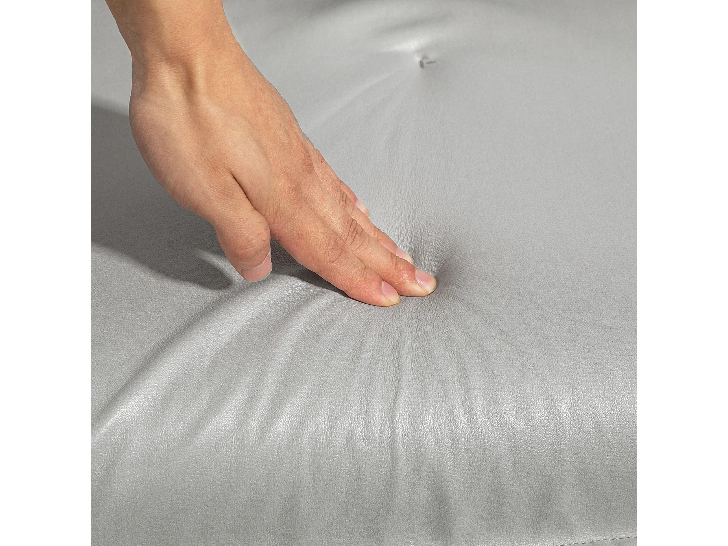 Fauteuil 2‑en‑1 in microfibra con cuscino regolabile e assito al sole grigio chiaro