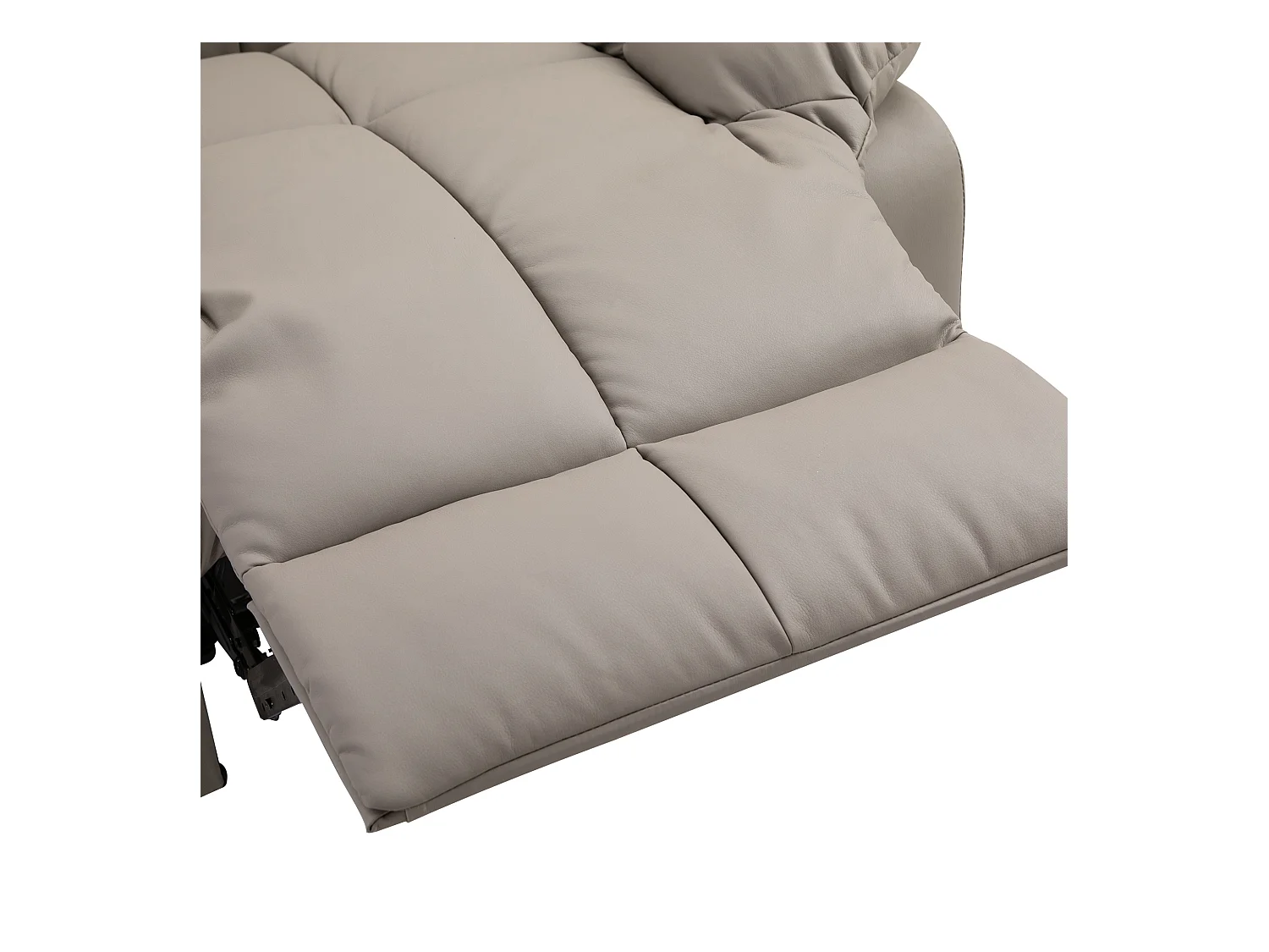 Sillón de masaje eléctrico en piel sintética con respaldo reclinable y reposapiés, gris, 94x99x99 cm