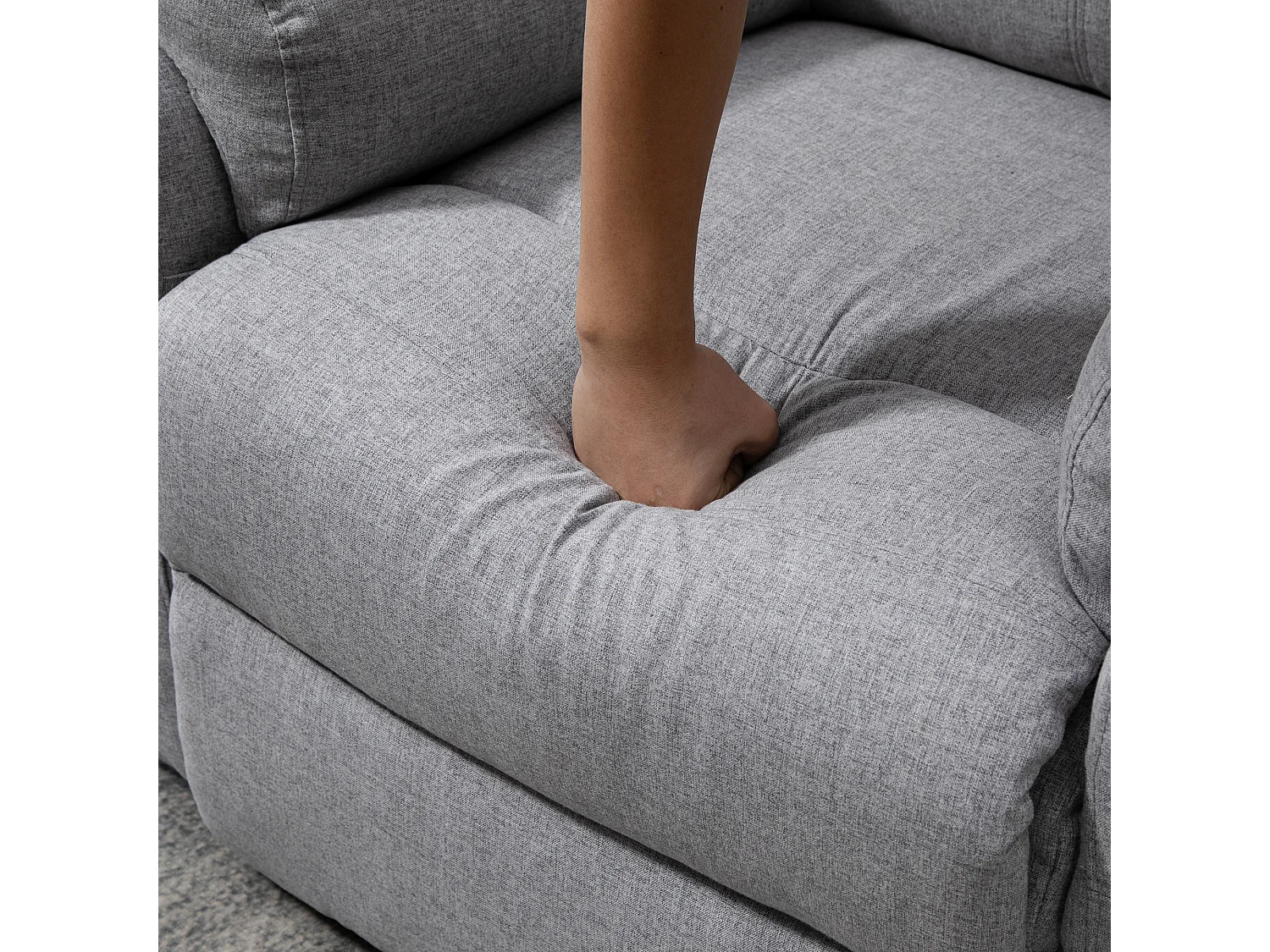 Fauteuil relax électrique gris avec moteur 1, ascenseur, télécommande, repose‑pieds, 120 kg