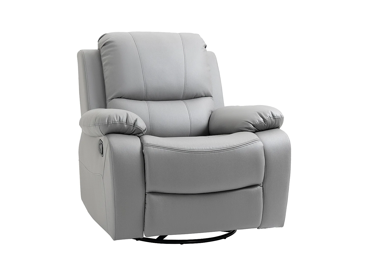 Sillón relax giratorio 135° con reposapiés, poliéster gris, 72x71x60cm, salón