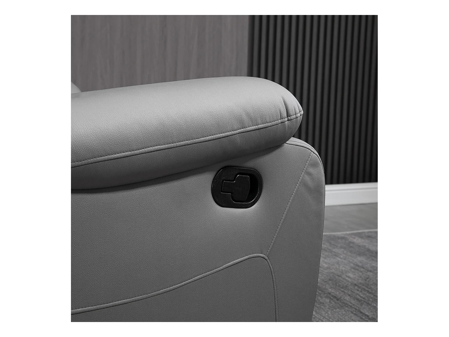 Sillón relax giratorio 135° con reposapiés, poliéster gris, 72x71x60cm, salón