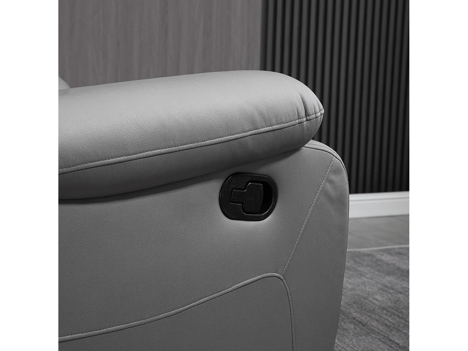 Poltrona relax pivotant 135° con repose-pieds poliestere gris 72x71x60cm salon