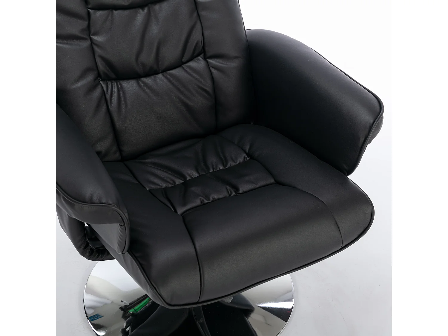 Sillón de masaje de PU con reposapiés de 5 puntos para sala de estar y dormitorio, color negro