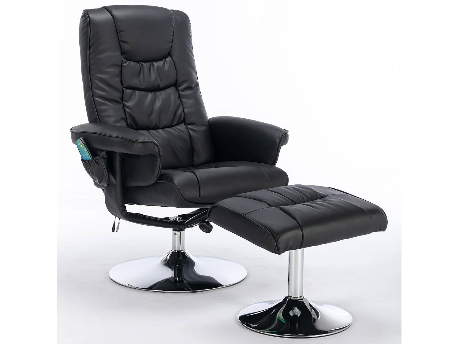 Fauteuil massaggio PU avec repose-pieds 5 punti pour salon chambre noir