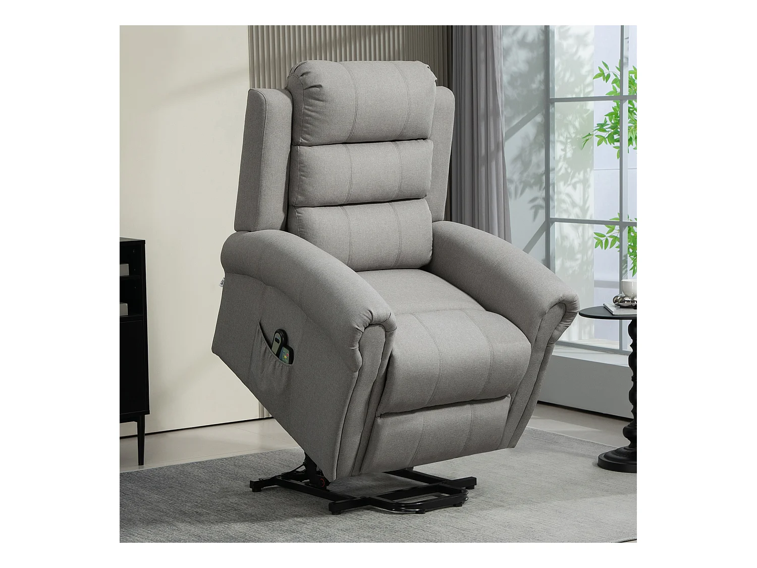 Sillón reclinable eléctrico con elevación, masaje, calefacción y muelles ensacados para salón