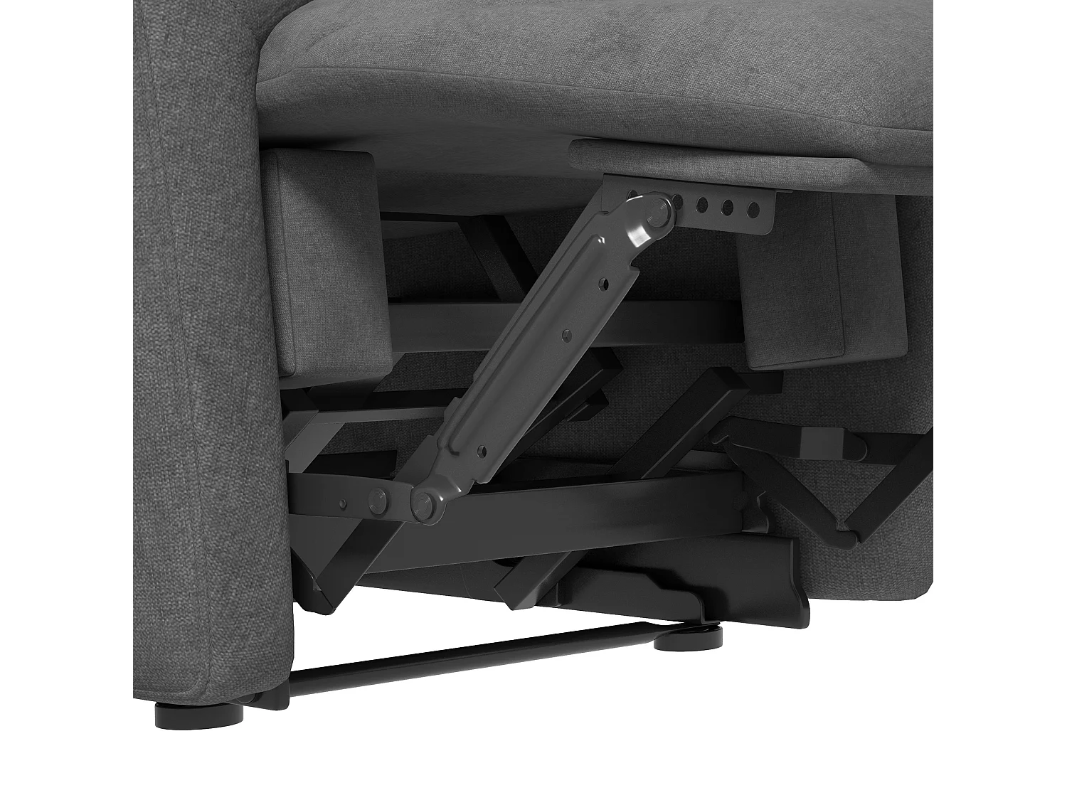 Poltrona reclinável em linho cinza 150° sala de TV quarto 93x88x102 cm