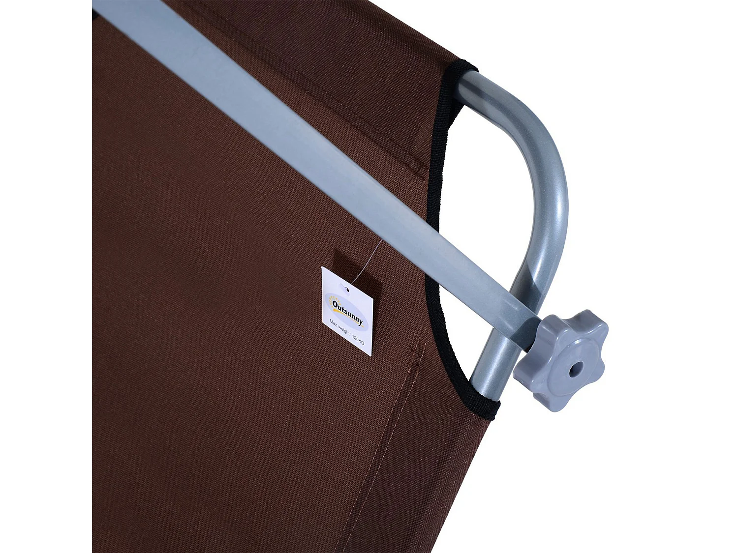 Tumbona plegable con parasol 187x58x36 cm, tumbona para terraza y balcón, color marrón