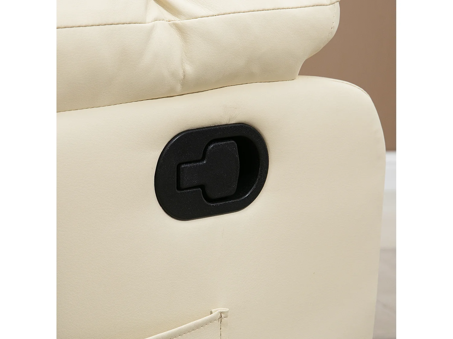 Rubinetto elettrico massante in cuoio sintetico con dossier inclinabile e poggiapiedi, crema, 94x99x99 cm