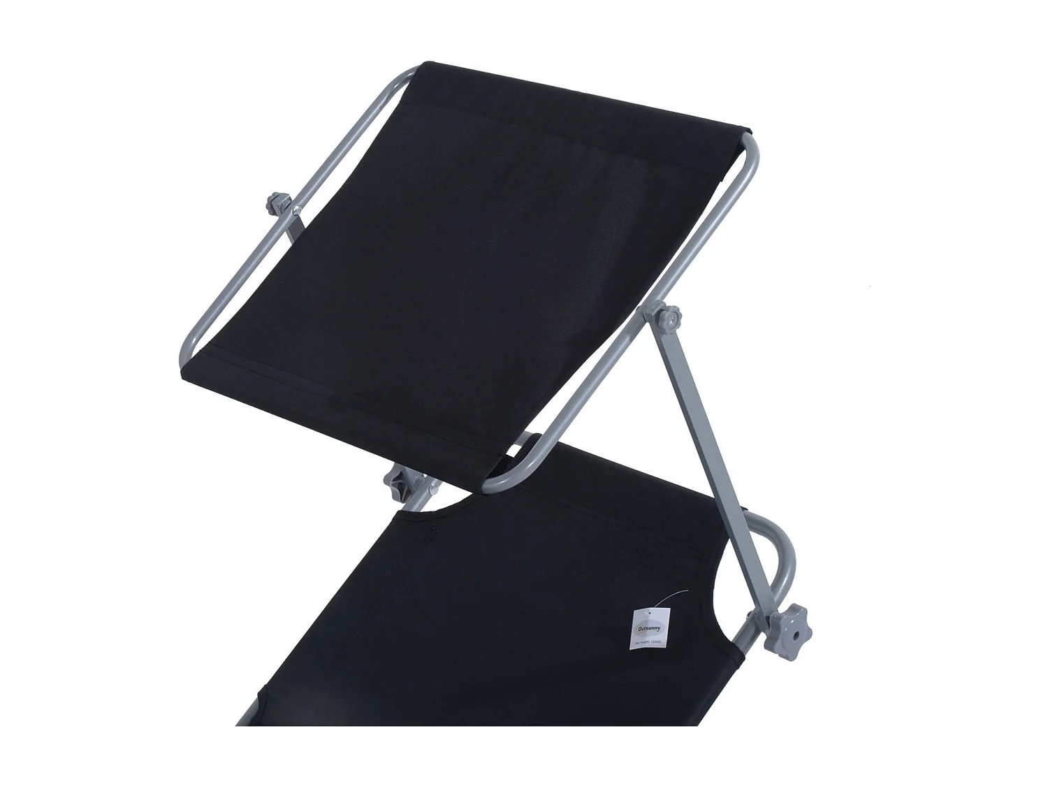 Tumbona plegable con parasol 187x58x36 cm, tumbona para terraza y balcón, color negro