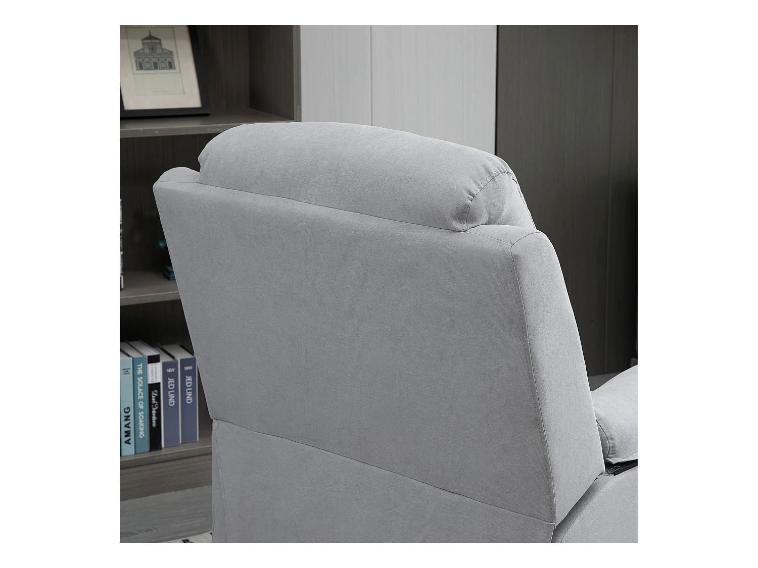 Sillón elevador eléctrico de lino reclinable 160° con reposapiés 83x89x102cm