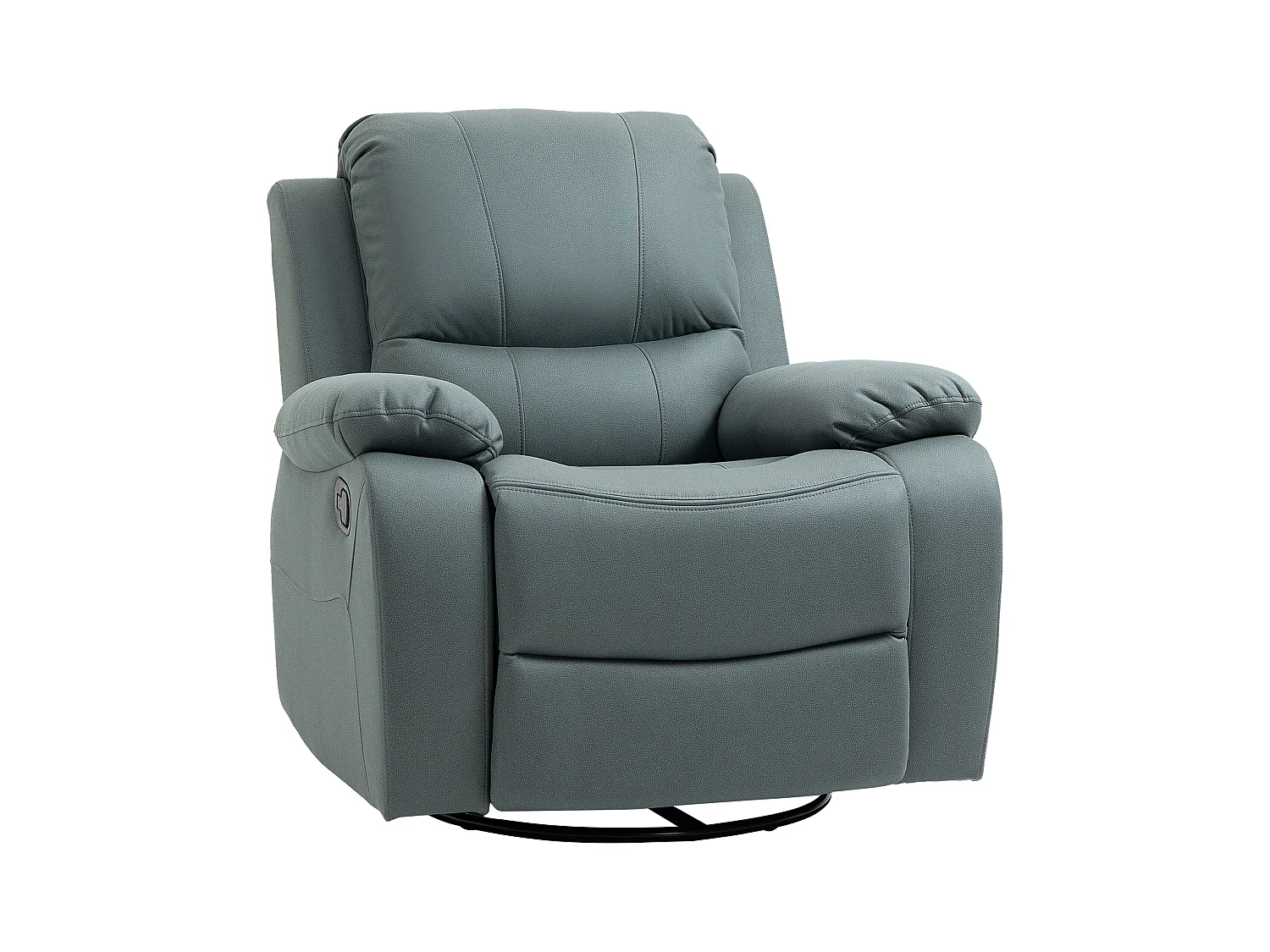 Sillón giratorio de TV de poliéster, inclinación de 135°, con reposapiés, 93x100x98cm, verde