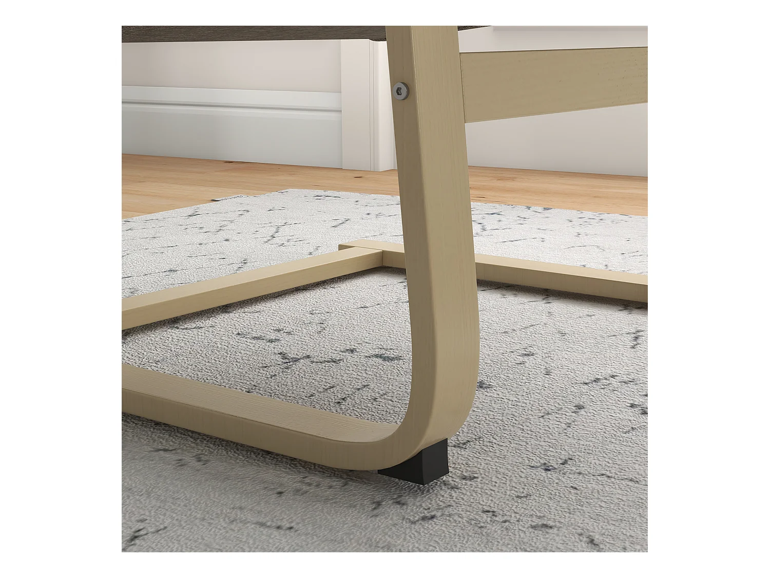 Fauteuil relax balançoire lin avec coussin bois de bouleau marron 120 kg