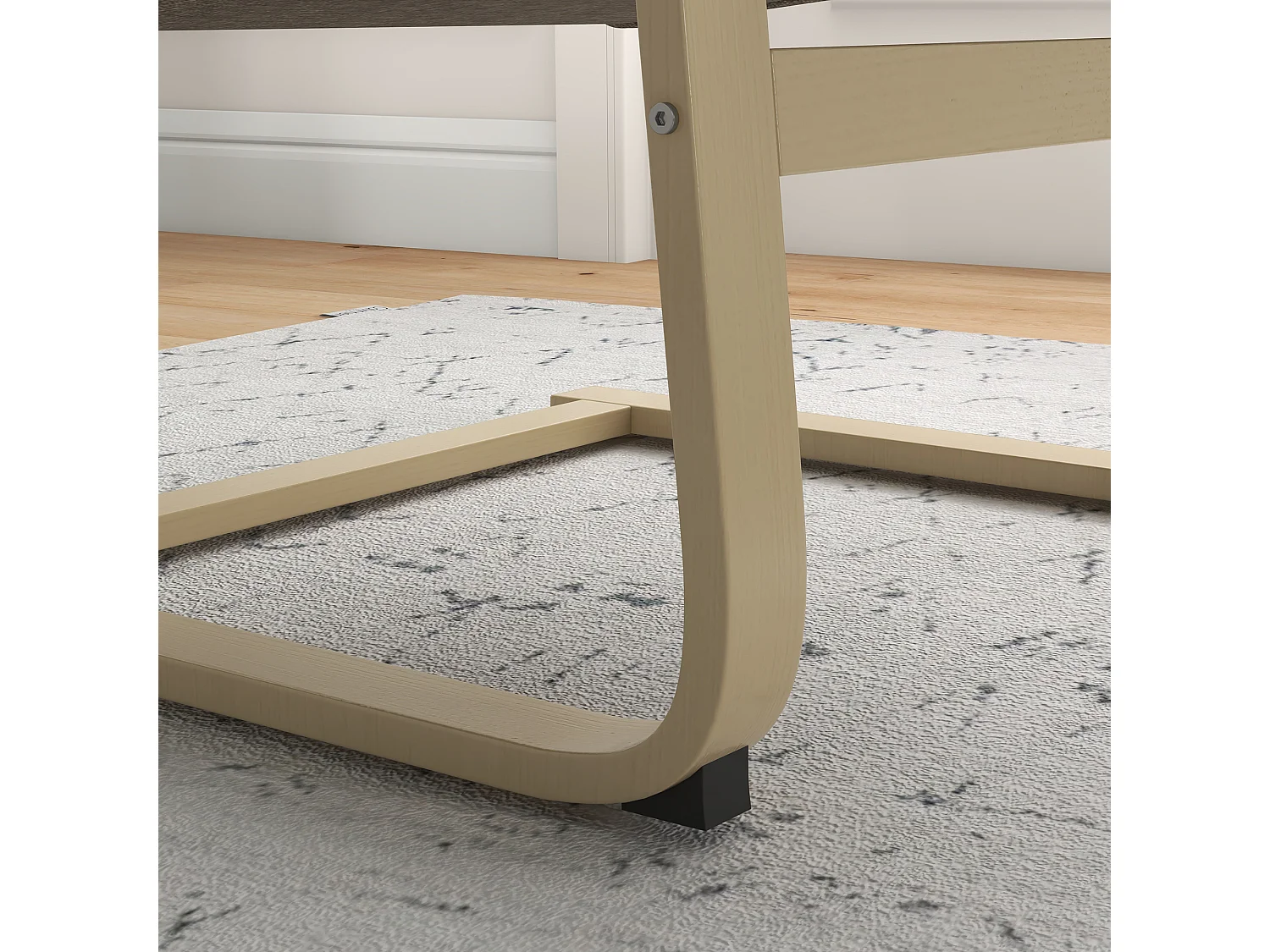 Sillón reclinable de lino con cojín de madera de abedul marrón, 120 kg