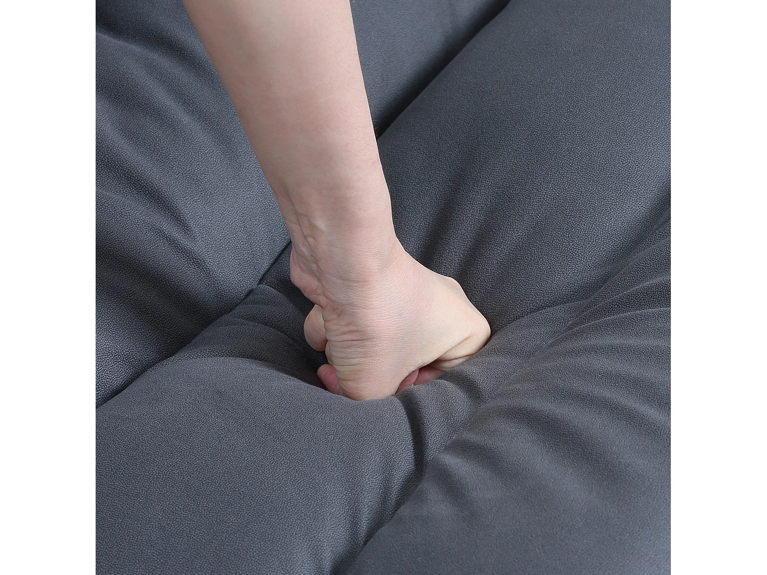 Sillón giratorio de suelo gris oscuro, respaldo reclinable en 5 posiciones, acero, microfibra, 120 kg