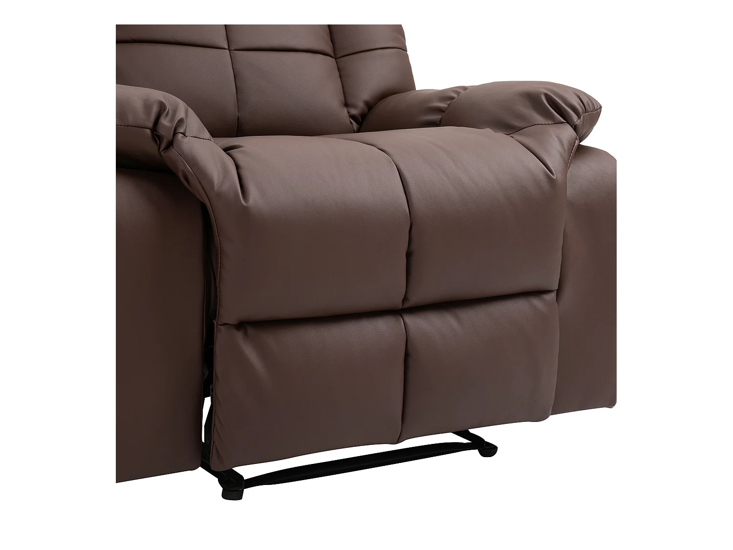 Sillón relax eléctrico reclinable 165° en ecopiel con masaje y mando a distancia marrón 94x99x99 cm