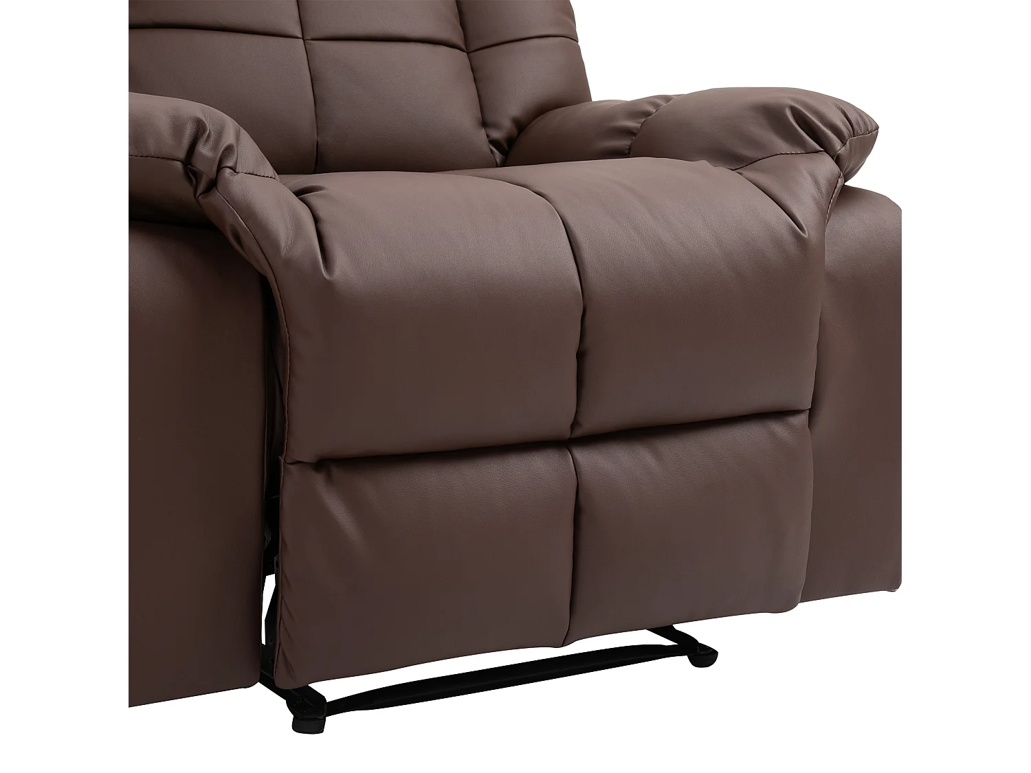 Poltrona elétrica de relaxamento reclinável 165° em couro sintético com massagem e controle remoto marrom 94x99x99 cm