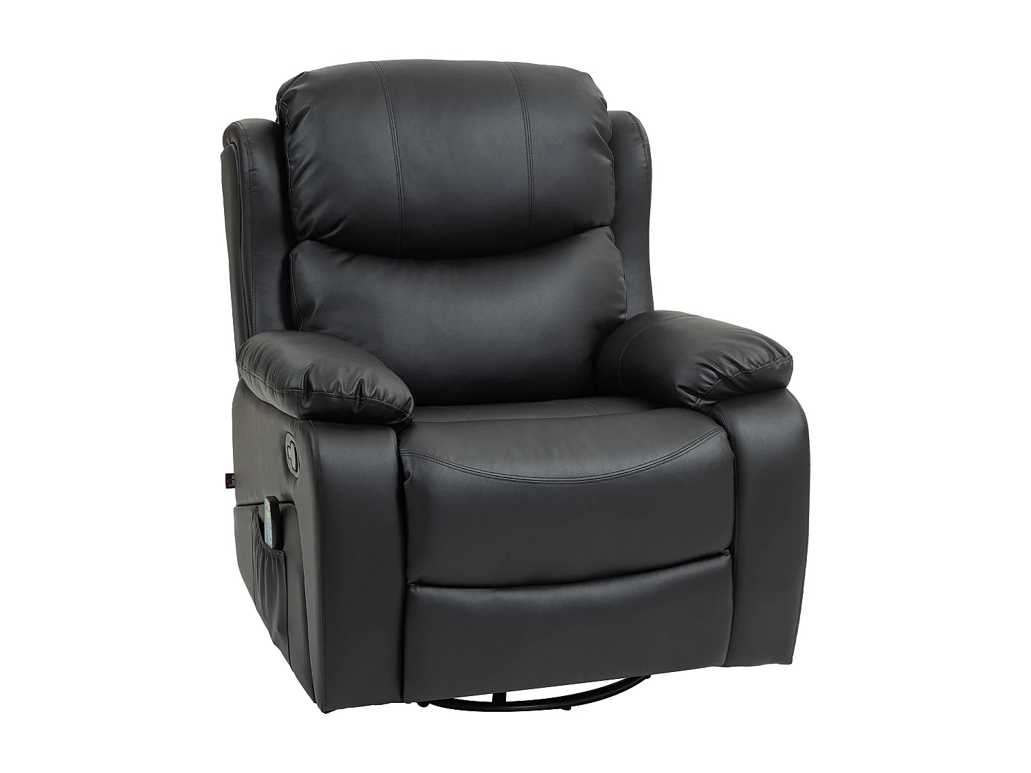 Sillón de masaje eléctrico reclinable de piel sintética, reclinable a 168° con calefacción, 97 x 92 x 104 cm