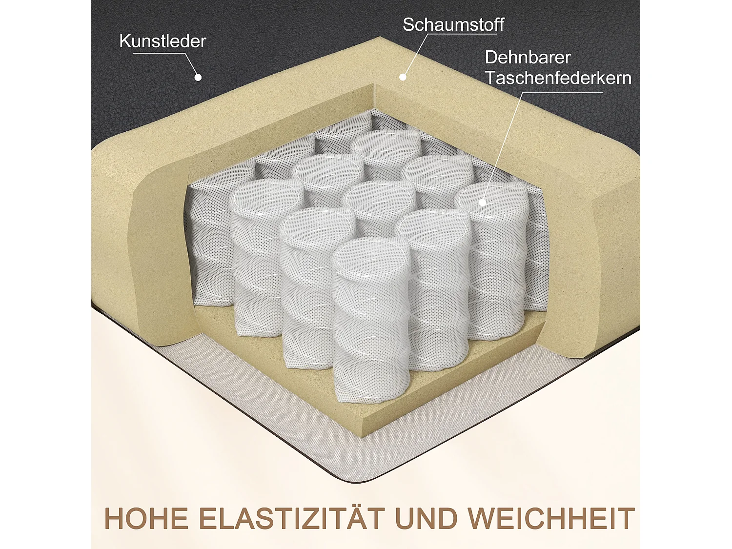 Sillón de masaje eléctrico reclinable de piel sintética, reclinable a 168° con calefacción, 97 x 92 x 104 cm
