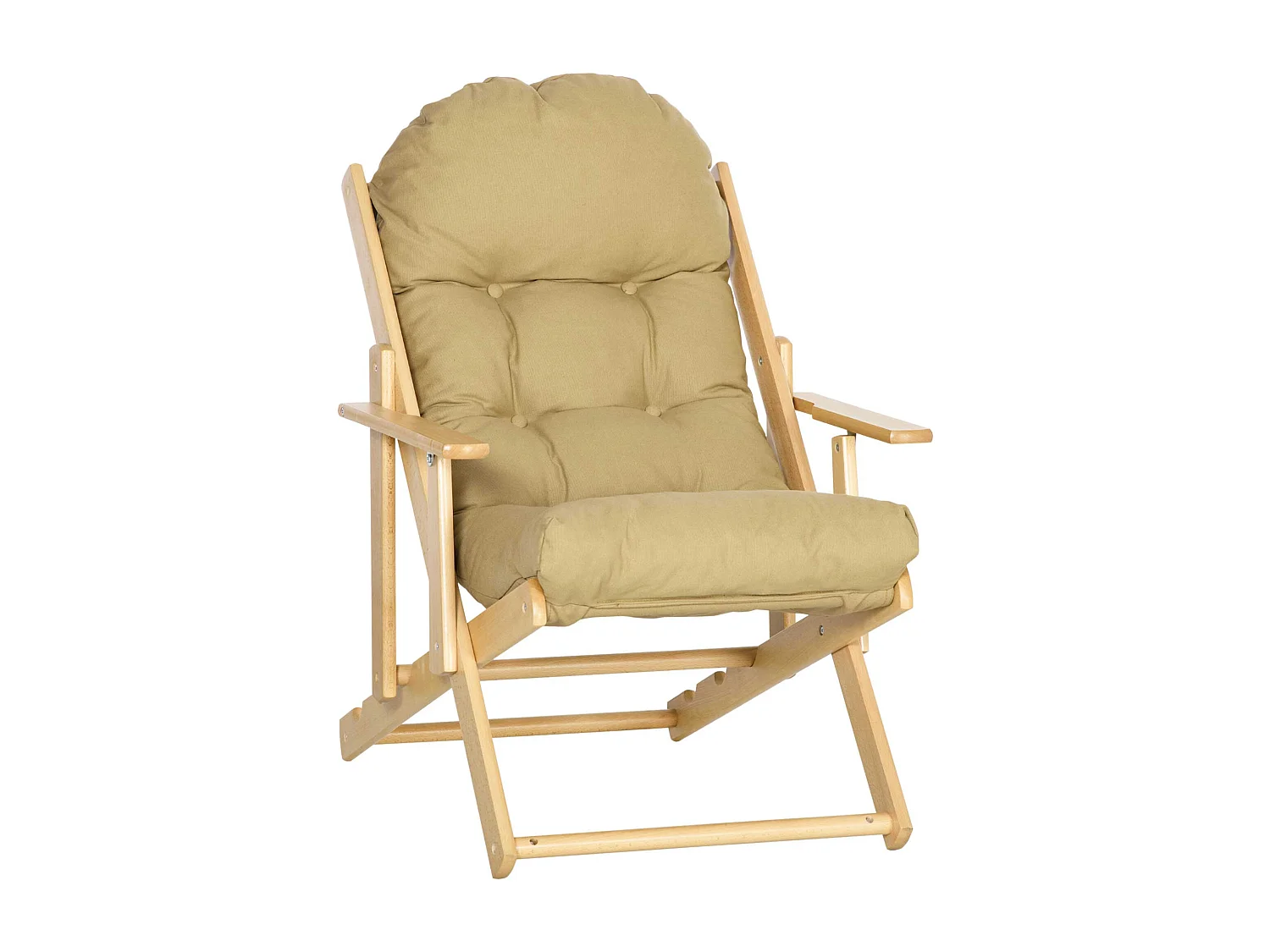 Fauteuil relax flessibile lin bois de hêtre 71x89x96 cm salon brun