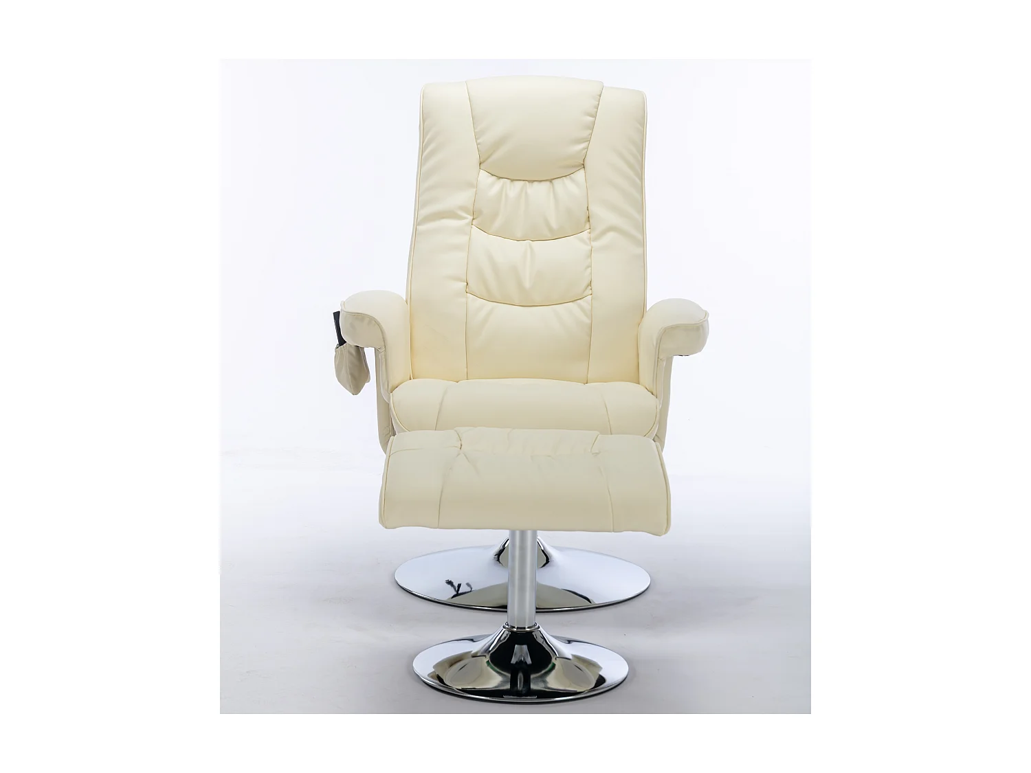 Fauteuil massaggio PU avec repose-pieds 5 punti pour salon chambre beige