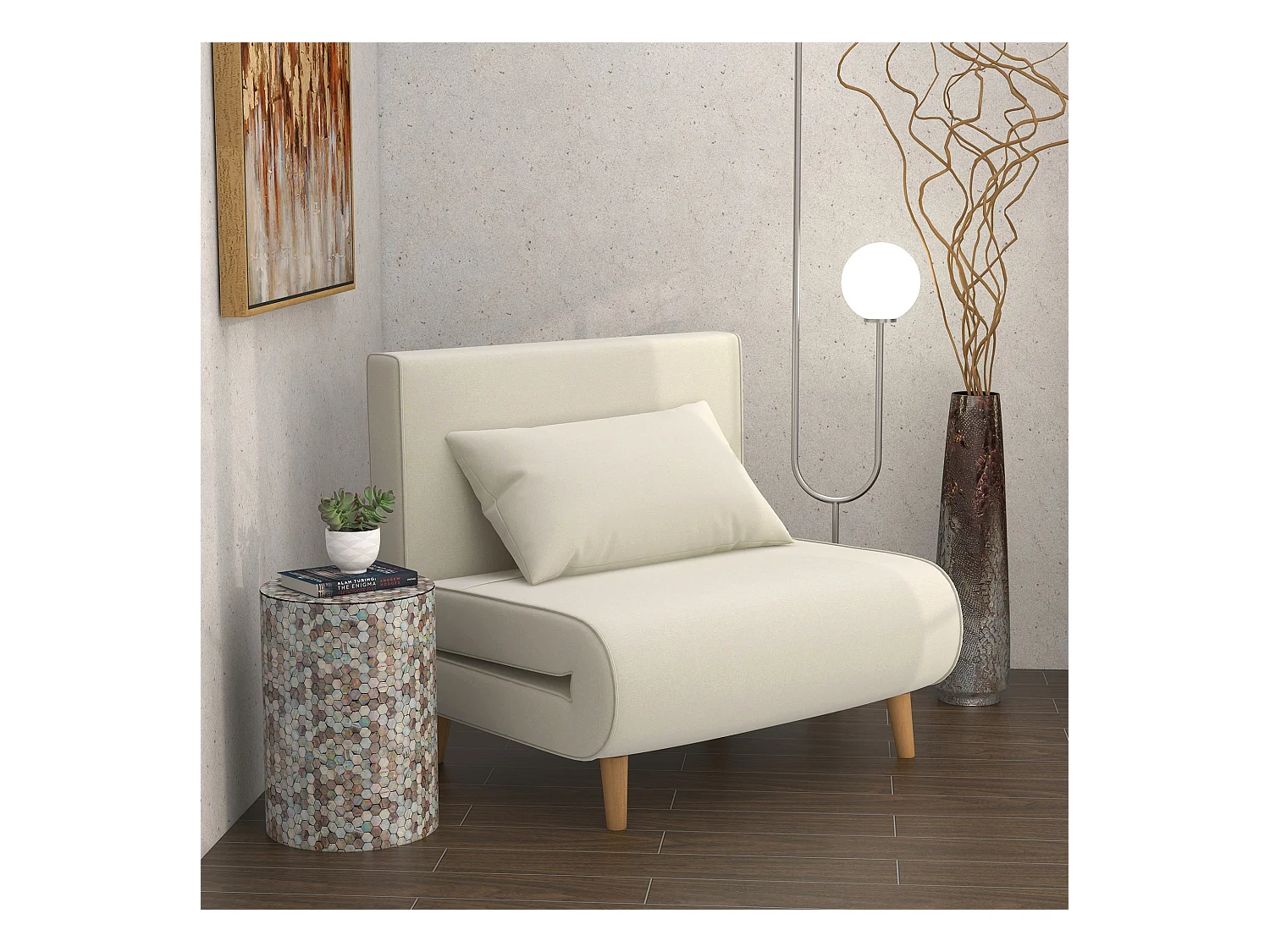 Lampada da tavolo pieghevole individualmente in lino per salone e camera da letto in stile nordico, grigio