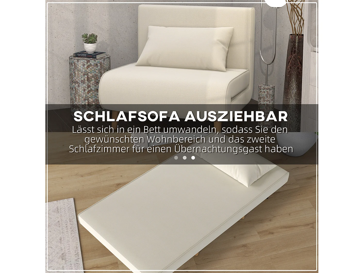 Sofá cama individual plegable de lino de estilo nórdico para salón y dormitorio de invitados, gris