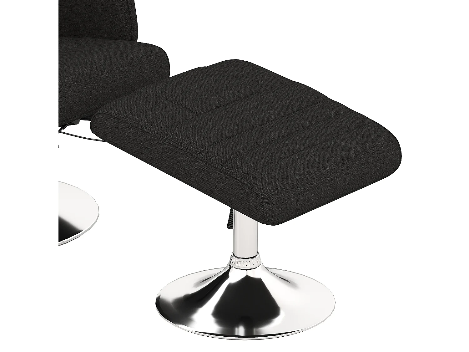 Sillón reclinable de masaje eléctrico con otomana en lino poliéster negro 78x95x88cm