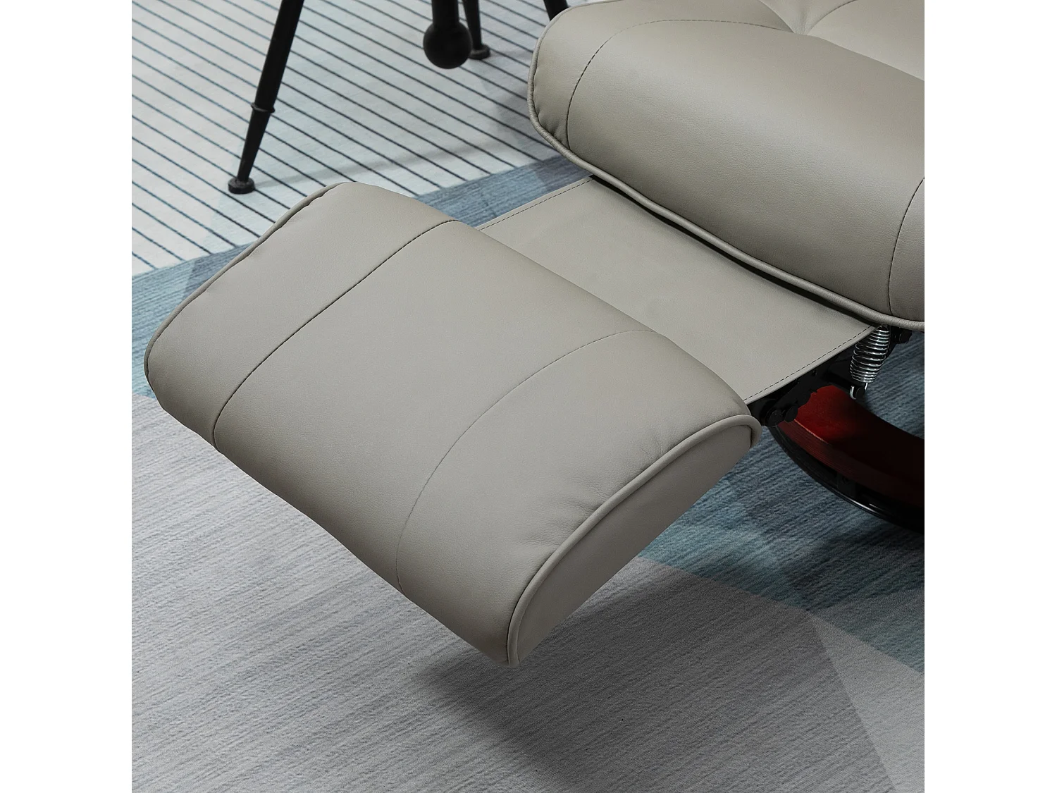 Sillón TV eléctrico reclinable 145° símil piel gris 78x87x100 cm salón