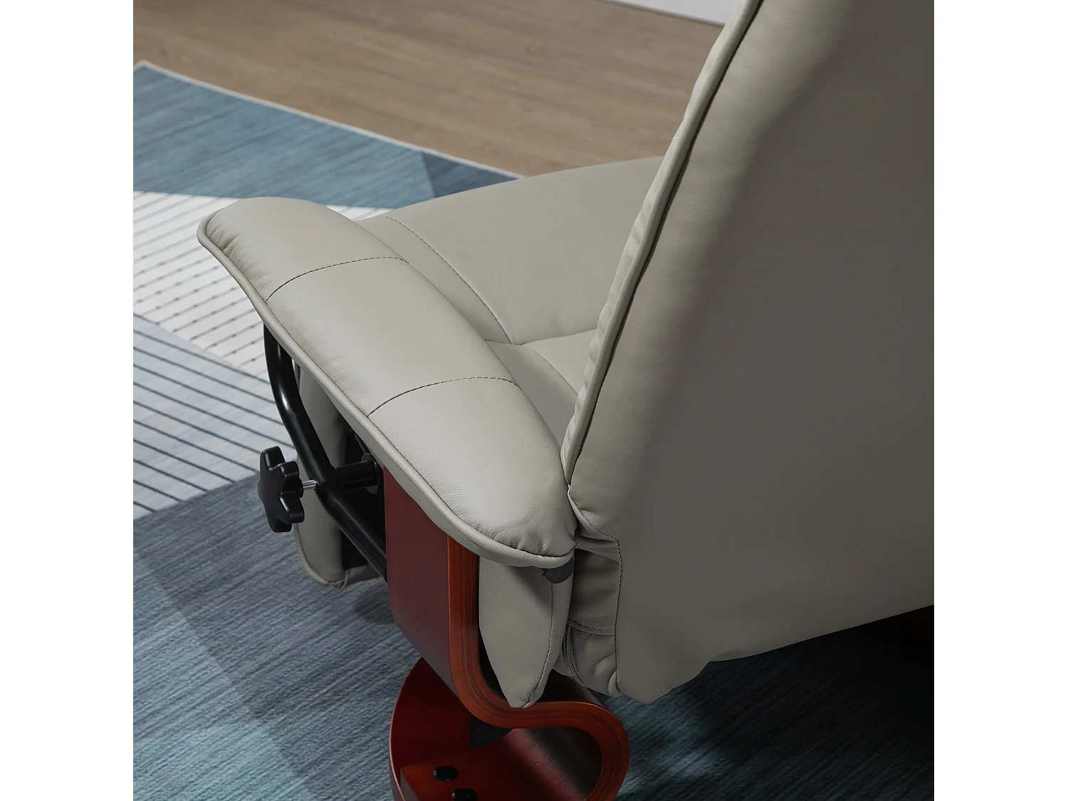 Fauteuil TV électrique inclinabile 145° simili cuir gris 78x87x100 cm salon