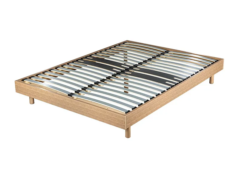 DREAMKIT - Sommier à Assembler 160x200 Finition Chêne Moyen