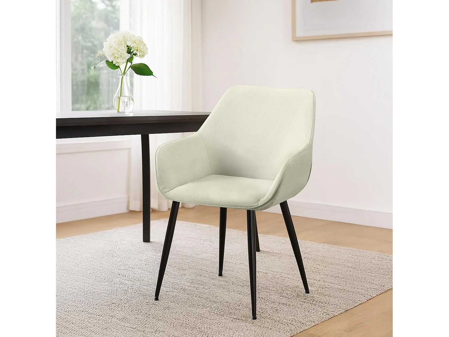 chaises avec accoudoirs - Tissu - Crème - Luena