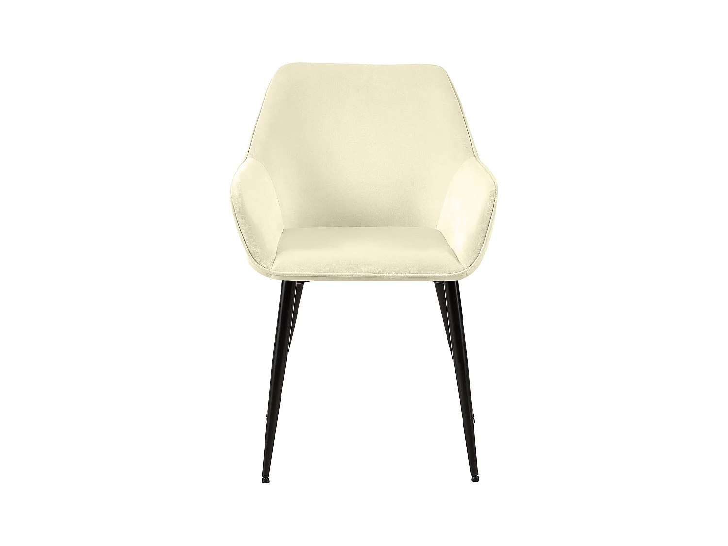 Lot de 2  chaises avec accoudoirs - Velours - Crème - Luena