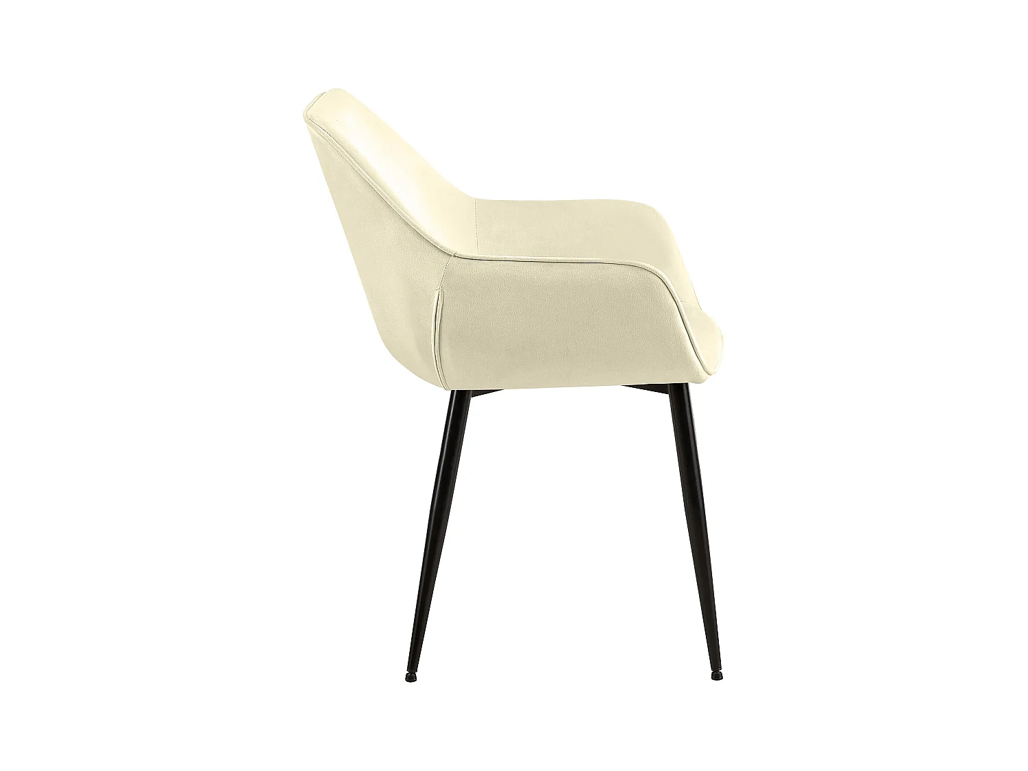 Lot de 2  chaises avec accoudoirs - Velours - Crème - Luena