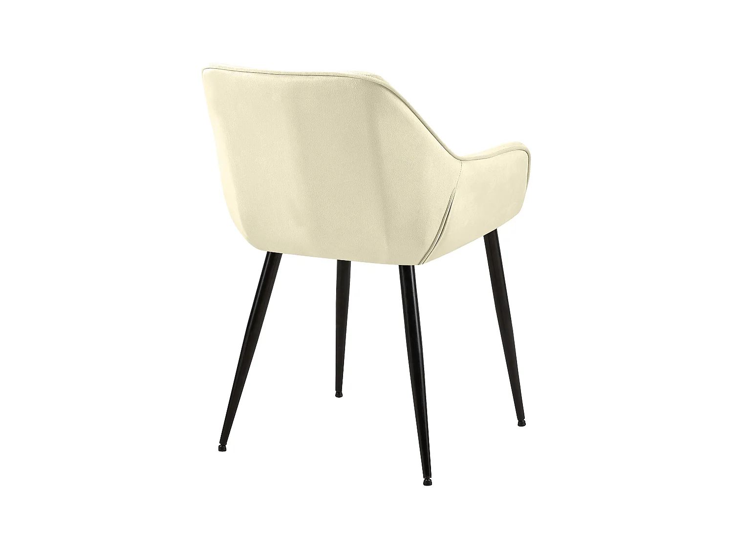 Lot de 2  chaises avec accoudoirs - Velours - Crème - Luena