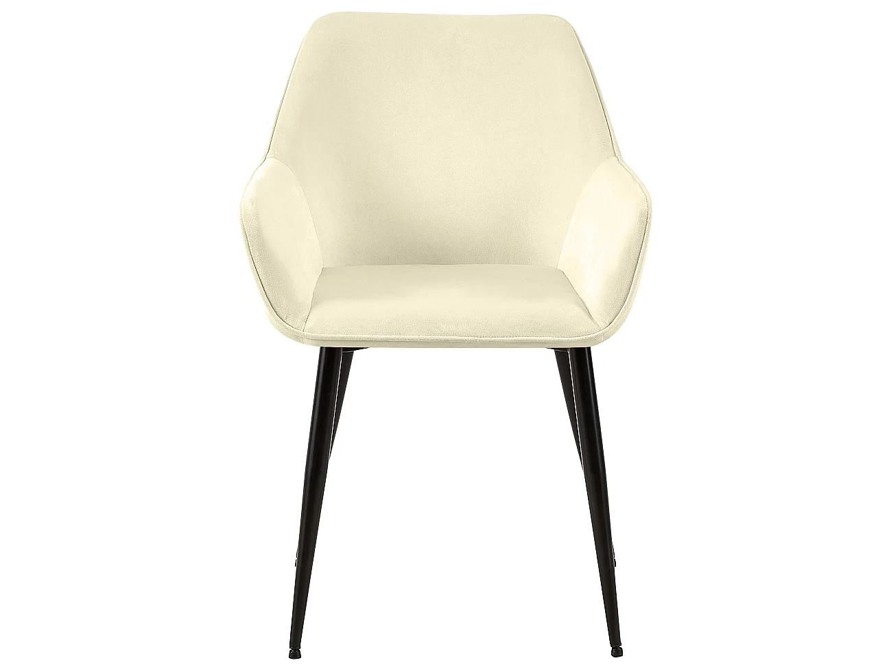 Lot de 2  chaises avec accoudoirs - Velours - Crème - Luena