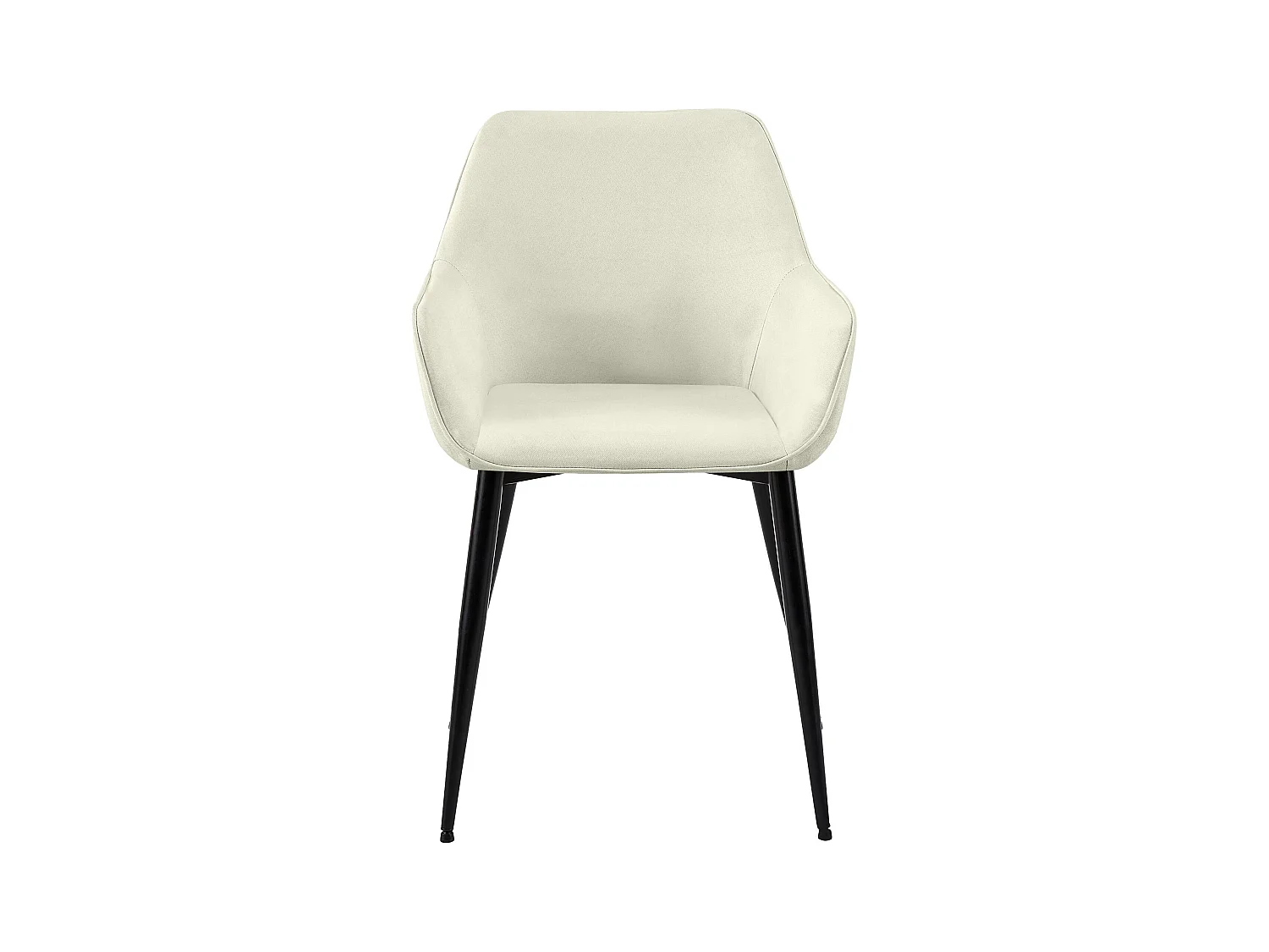 Lot de 2  chaises avec accoudoirs - Tissu - Crème - Luena